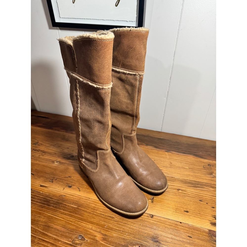 Timberland Earthkeepers Shoreham Tall Leather Fold Down Lined Boots Brown 9.5 - Picture 3 of 10